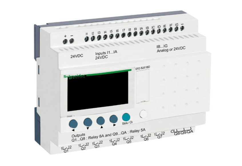 SCHNEIDER RELE PROGRAMABLE REGULAR 16E/10S 6E ANALOG 24VDC C/RELOJ